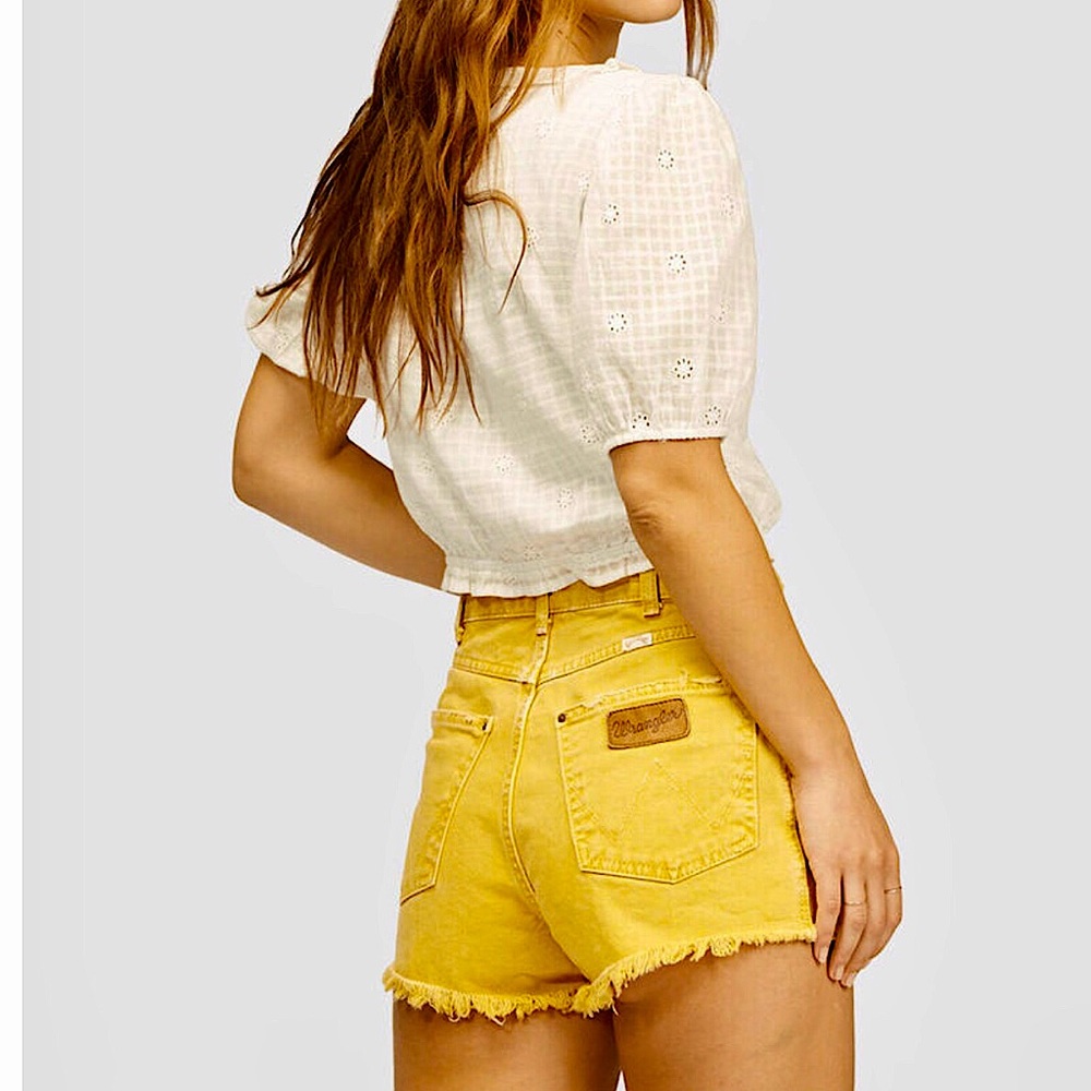 Yellow Denim Women Shorts